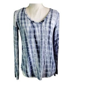 Aeropostale Seriously Soft Perfect V Blue and White Long Sleeve Top